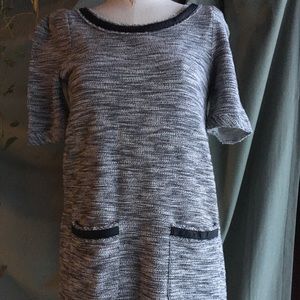 POSTMARK ✨ Tweed Tunic w Faux Leather Trim